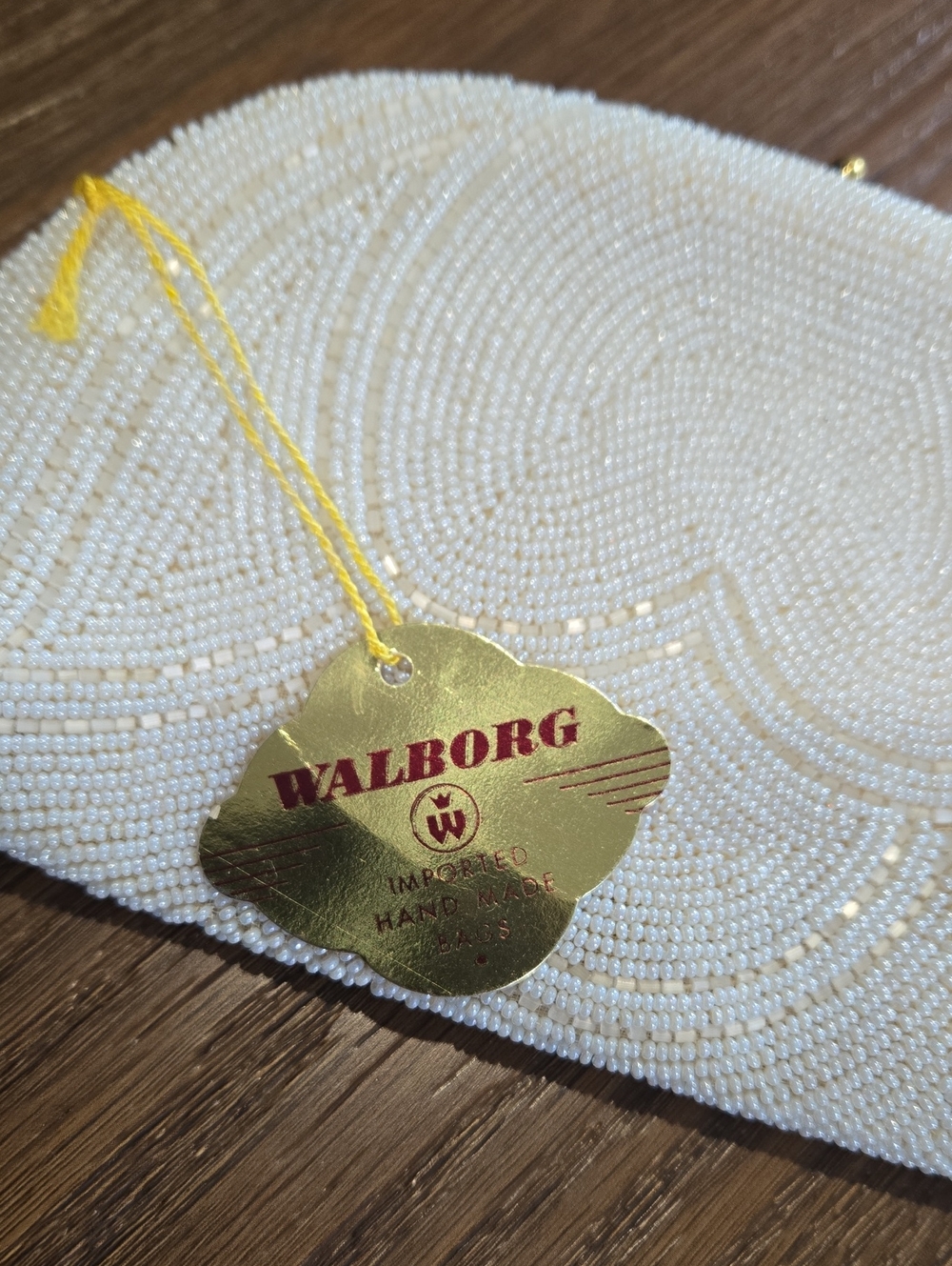 NWT VINTAGE 1950s WALBORG HAND BEADED CLUTCH... #8103